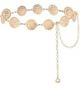 E-Clover Western Belts for Woman Cowgirl Metal Concho Chain Belts for Dresses Jeans Trousers Coun...