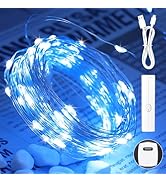33FT Lipstick Rechargeable Fairy Lights, Twinkle Lights Battery Operated, Mini Indoor LED String ...