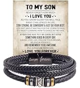 ZenVib To My Son Bracelet From Mom, Love You Forever Linked Together Knot Beaded Handmade Leather...