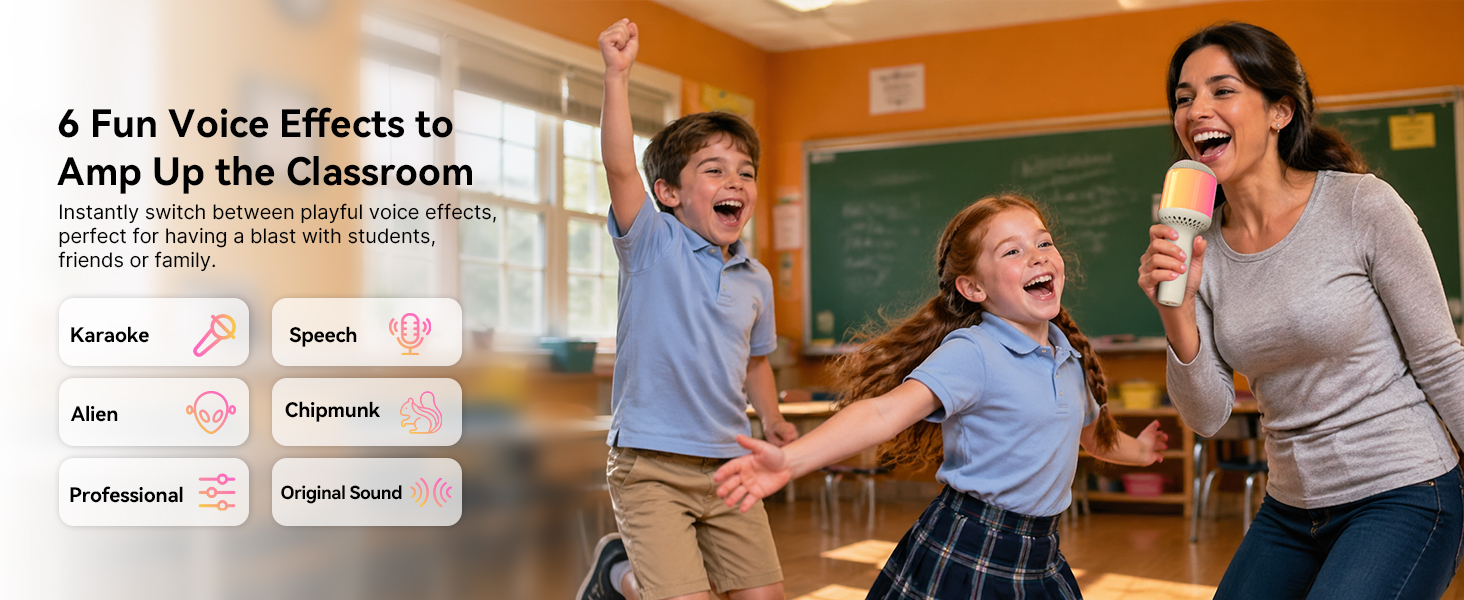 wireless karaoke microphone for singing, music class, students