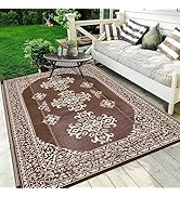 HiiARug Outdoor Rug for Patios Clearance 4'x6' Waterproof Patio Mat Outside Area Rug for Outdoor ...