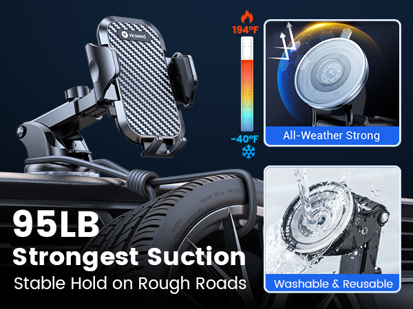 stable windshield mount cell phone holder