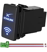 4-Pole Push Button Switch for Starlink MINI GEN1–3 Satellite, 12V Waterproof On/Off Switch with L...