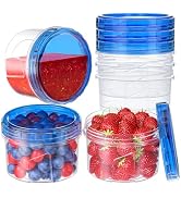 Winproper 6 Pack-16 OZ Freezer Storage Containers, Small Plastic Containers with Twist Top Lids, ...