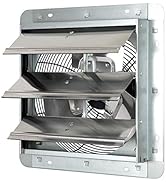 iLiving 12-Inch Wall Mounted Exhaust Fan with Variable Speed, 960 CFM, 1400 SQF Coverage Area, Si...