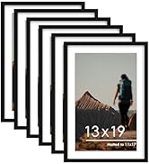 PEALSN 13x19 Picture Frame Set of 6, Display Pictures 11 x 17 with Mat or 13 x 19 without Mat for...