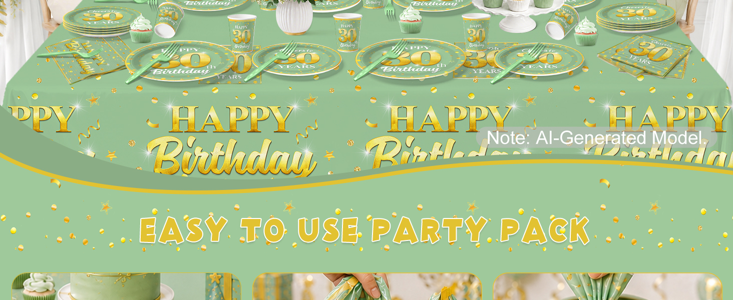30th birthday plates and napkin sets