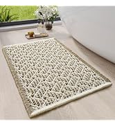 QiCaiJia Waffle Bathroom Rugs, Extra Soft and Absorbent Non Slip Bath Mat Washable Boho Bath Rug,...