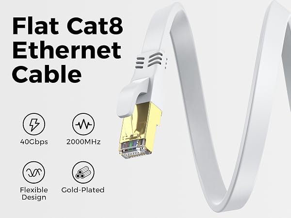 Flat Cat8 Ethernet Cable