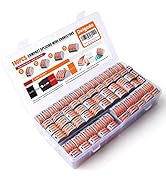 Delgada 140pcs Lever Nuts 4 Conductor Wire Connectors Assortment Pack,2/3/4/5 Port Compact Wire N...