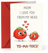 Faythory Funny Mothers Day Card for Mom, Happy Mothers Day Cards, Cute Tomato Pun Card, Birthday ...