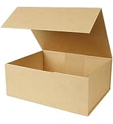 Brown Gift Boxes with Magnetic Lids for Presents,13.7x9x4.3 inch Large Rectangle Collapsible Deco...