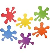 Vuzvuv 60 Pcs Colorful Paint Splatter Paper Cutouts for Art Painting Theme Birthday Party Decorat...