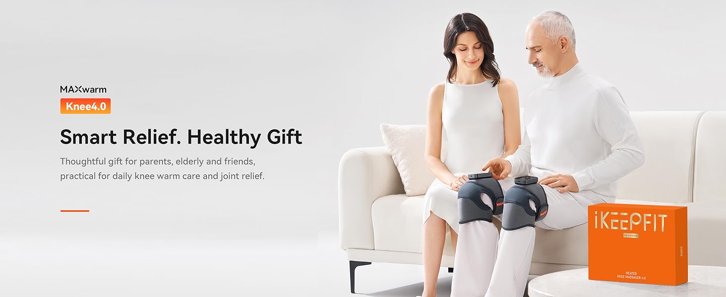 IKEEPFIT Cordless Knee Massager with Heat Vibration