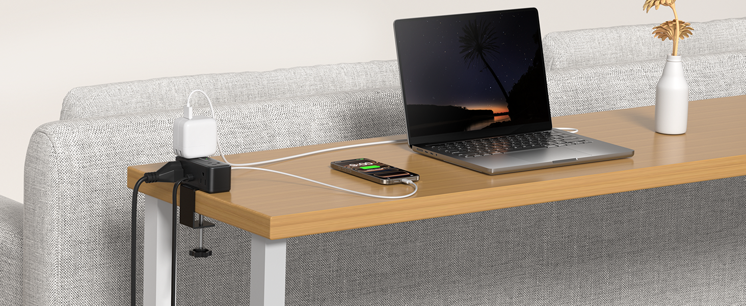 desk clamp power strip usb-c