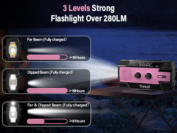 Emergency flashlight radio