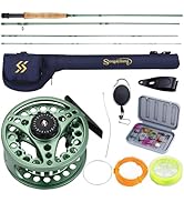 Sougayilang Fly Fishing Combo, 4 Piece 9 Foot Fly Rod Fly Rod and Die Cast Aluminum Alloy Fly Ree...