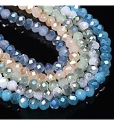 Songxi 350PCS 6mm Faceted Glass Beads for Jewelry Making 5 Strand, Bracelet Necklace Bead Curtain...
