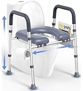 HOMLAND Toilet Seat Risers for Seniors, FSA HSA Eligible Raised Toilet Seat with Handles & Padded...