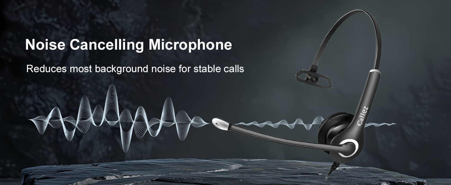 headset with noise cancelling microphone