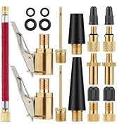 DDJ Bicycle Presta Schrader Valve Adapter, Brass DV AV SV Converter, Air Chuck Quick Connect, Inf...