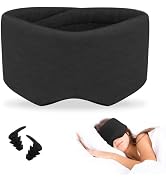 Yonchic Handmade Cotton Sleep Mask, with a Pair of Earplugs, Double Thickened Nose Wing Eye Masks...