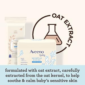Aveeno Baby Wipes are Formulated with Oat Extract to Soothe Baby's Sensitive Skin