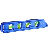 WORKPRO 8-Inch Magnetic Torpedo Level, Aluminum Alloy Construction, 4 Bubble Vials for 0°/90°/45°...
