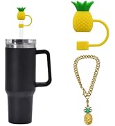 2Pcs 10mm Pineapple Straw Lid Cap Cup Accessories Contain Charm Accessories for Stanley Cup,Cute ...