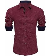 J.VER Men's Printed Dress Shirts Casual Long Sleeve Stylish Button Down Shirt