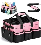 Wearable Large Cleaning Caddy Bag with Dividers, Household Cleaning Caddy for Cleaning Supplies O...