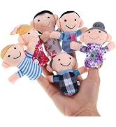 6 Pcs People Family Members, Finger Puppet Set, Cloth Velvet Puppets, Finger Puppets Set, Story T...