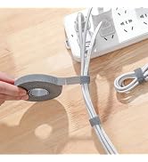 Reusable Cable Ties, 5m x 1.2cm Hook and Loop Cable Straps, Cut to Length Cable Organizer for USB...
