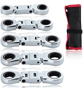 SPEEDWOX 5pcs Double Box End Flex-Head Ratcheting Combination Wrench Set - Metric Wrench Sets