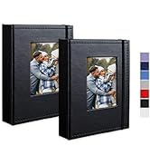 Cherrich Small Photo Album 4x6, Pack of 2 Leather Photo Book, Each Mini 26-Page Album Holds 52 Ph...