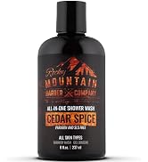Rocky Mountain Barber Company Cedar Spice All-In-One Body Wash – Shampoo, Body Wash, Conditioner,...