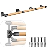 Kipika Wall Mounted Traditional Solid Wood Ballet Barre System, Stretch/Dance Bar for Home Workou...