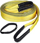 Cartman Heavy Duty Tow Belt 3" x 20' 30,000Lbs, Tow Strap with Reinforced Loops