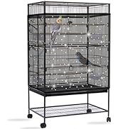 Daoeny Bird Cage Seed Catcher, Large Bird Cage Cover, Adjustable Soft Airy Nylon Mesh Net, Birdca...