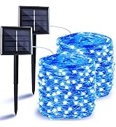 Solar String Lights Outdoor, 2-Pack 144FT 400 LED Solar Christmas Twinkle Lights Outside Waterpro...
