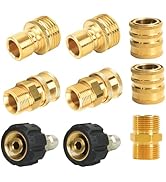 Hourleey Pressure Washer Adapter Set, Quick Disconnect Kit with M22 Metric Male Thread Quick Conn...