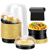 LNYZQUS 8oz Mini Pie Tins With Lids 50 Pack, 4” Aluminum Small Cake Muffin Pans Pot Pie Baking Di...