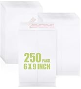 ACSTEP 6x9 Catalog Mailing Envelopes 250 Pack, White Envelope with Gummed Seal, Open End Plain En...