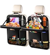 Zecirl 2Pack Car Backseat Organizer with Foldable Table Tray,6 Storage Pockets Car Storage Organi...