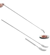 SUNRAYNEST Telescopic Fork, Extendable Long Fork, Stainless Steel Retractable Dinner Fruit Desser...