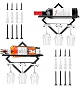 RHBLME 2 Set Metal Wine Glass Holder Wall Mounted, Upgrade Stemware Rack Collapsible Hanging Red ...