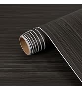 BESWEE Dark Straight Grain Walnut Contact Paper for Countertops Waterproof Thick Peel and Stick F...
