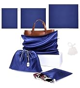 Ewen Satin Drawstring Dustbags for Handbags with Blank Tags Set, 3 Pack Dustproof Travel Essentia...