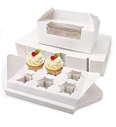 EUSOAR Cupcake Boxes with Holders, 50pcs 9.3