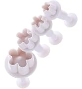 4Pcs Flower Plunger Cookie Cutter DIY Blossom Flower Cake Fondant Mold Plastic Cake Decorating To...